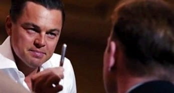 Leonardo di Caprio as Jordan Belfort in the Wolf of Wall Street